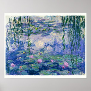 Vatten Lilies av Monet 30" x 24" Poster