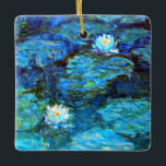 Vatten Lilies (blått) från Claude Monet Julgransprydnad Keramik<br><div class="desc">Berömd av Claude Monet,  Vatten Lilies (blått),  vykort.</div>