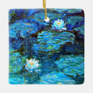 Vatten Lilies (blått) från Claude Monet Julgransprydnad Keramik