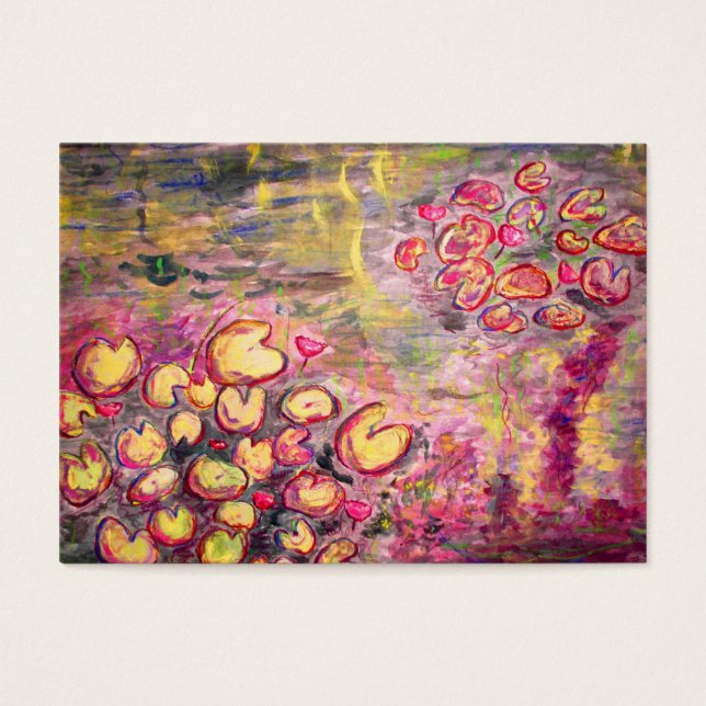 vatten lilies blomning visitkort (Framsidan)