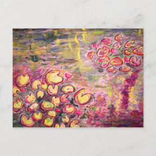 vatten lilies blomning vykort