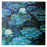 Vatten Lilies, Blue, av Claude Monet Kakelplatta<br><div class="desc">Vatten Lilies,  blåfärgning,  berömd av Fransk Impressionist artist,  Claude Monet</div>