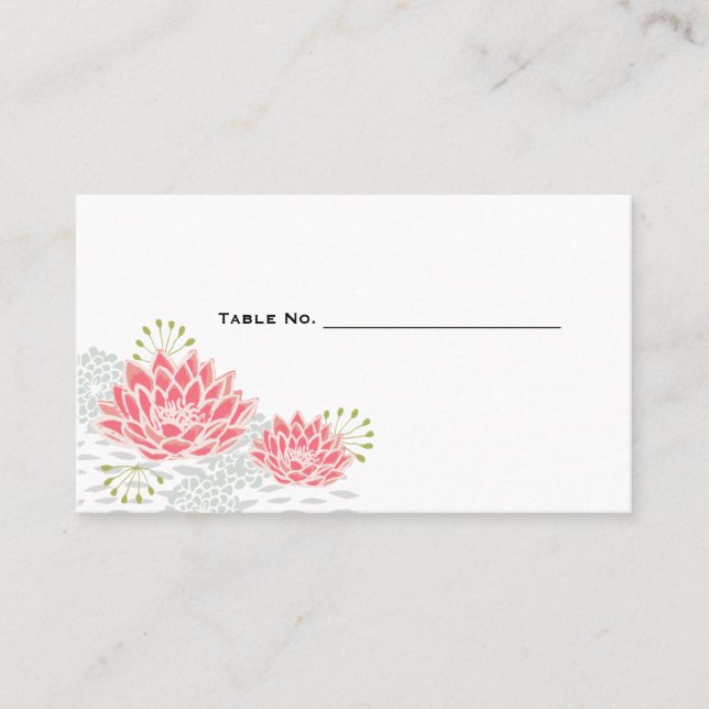Vatten Lilies - Bordsnummer 100 Placeringskort (Framsida)