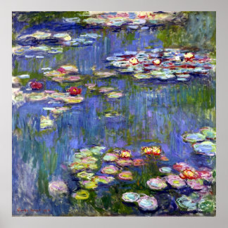 Vatten Lilies by Monet on Canvas Matte Poster