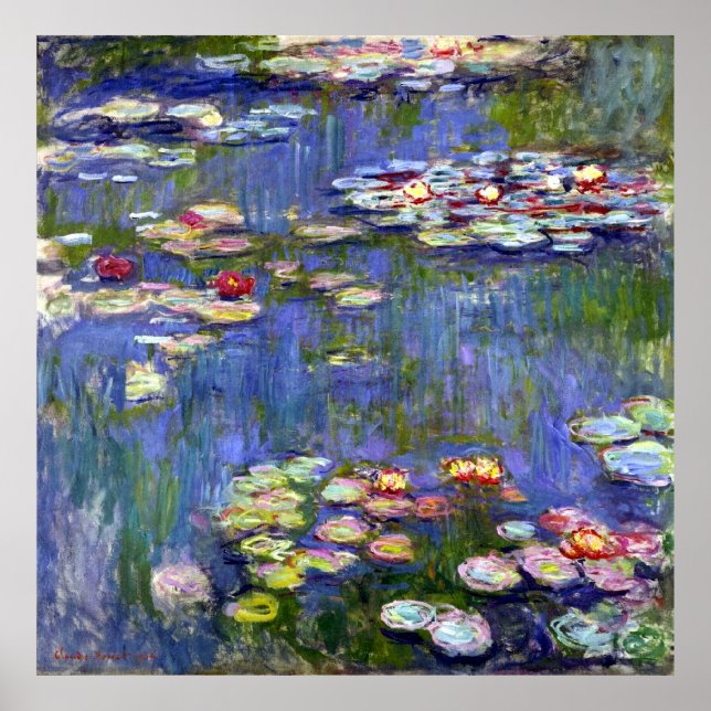 Vatten Lilies by Monet on Canvas Matte Poster (Framsidan)