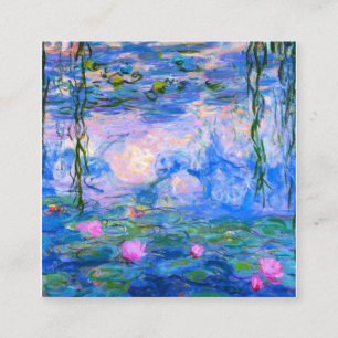 Vatten Lilies Claude Monet återställd Fyrkantigt Visitkort