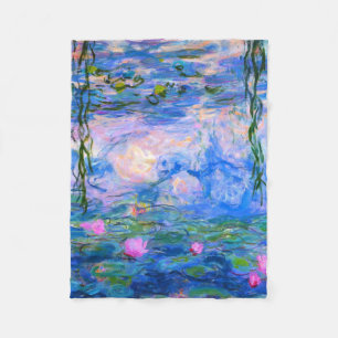 Vatten Lilies Claude Monet återställde Fleecefilt