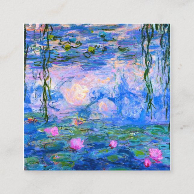 Vatten Lilies Claude Monet återställde Fyrkantigt Visitkort (Framsida)