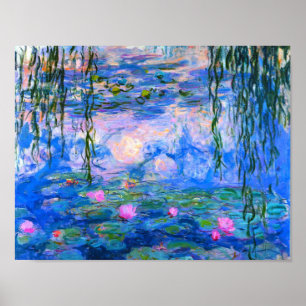 Vatten Lilies Claude Monet återställde Poster