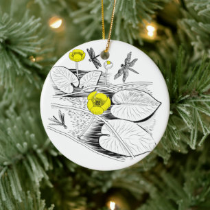 Vatten lilies engring julgransprydnad keramik