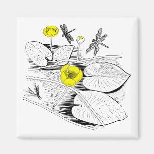 Vatten lilies engring magnet