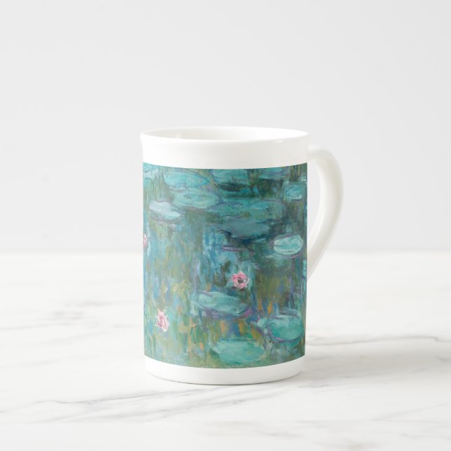 Vatten Lilies, Fine Art Oljemålning, Claude Monet Benporslin Mugg (Framsida höger)