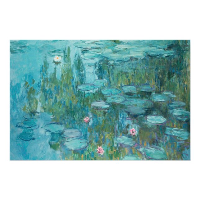 Vatten Lilies, Fine Art Oljemålning, Claude Monet Fototryck (Framsidan)