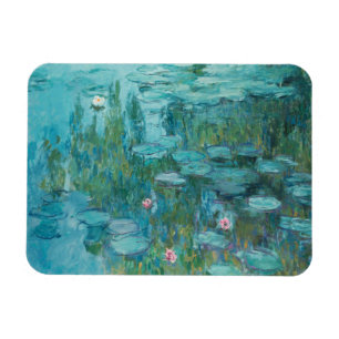 Vatten Lilies, Fine Art Oljemålning, Claude Monet Magnet