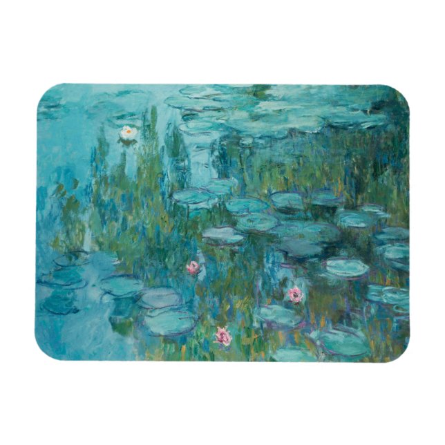 Vatten Lilies, Fine Art Oljemålning, Claude Monet Magnet (Horisontell)