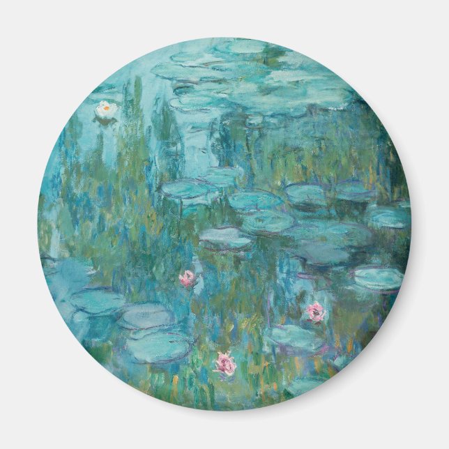 Vatten Lilies, Fine Art Oljemålning, Claude Monet Magnet (Framsidan)