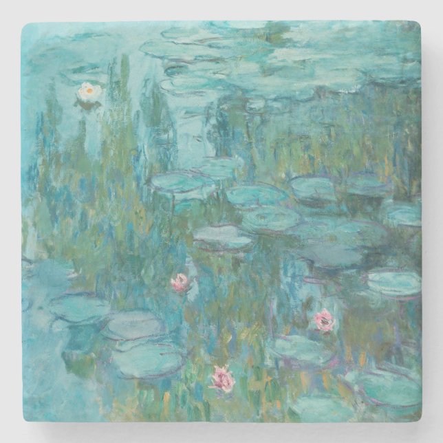 Vatten Lilies, Fine Art Oljemålning, Claude Monet Stenunderlägg (Framsidan)