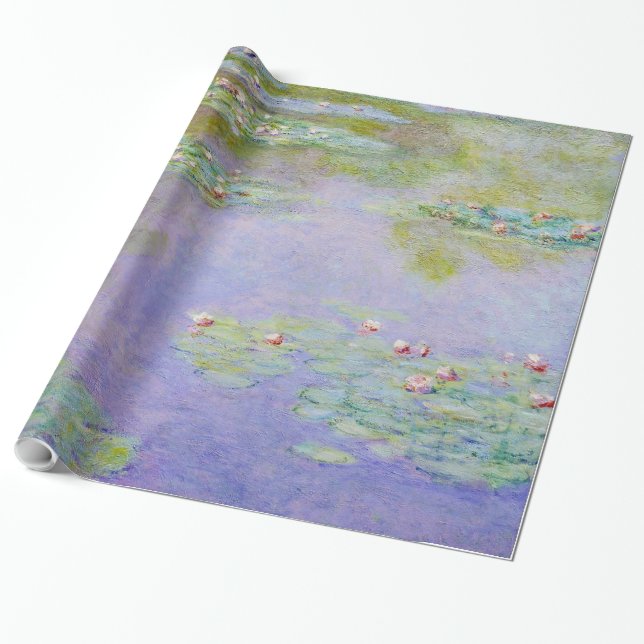Vatten Lilies Flower Painting Presentpapper (Utrullad)
