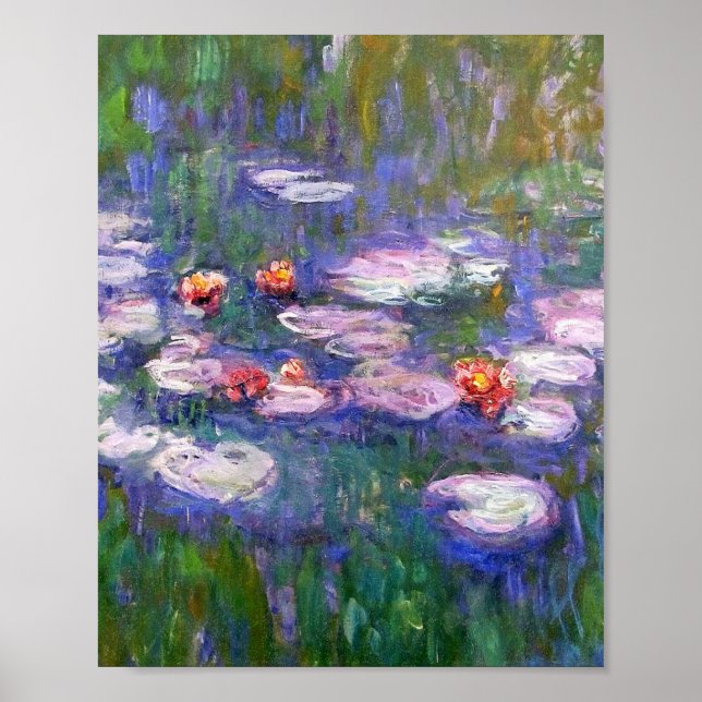 Vatten Lilies från Claude Monet 1916 Poster (Framsidan)