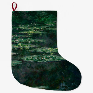 Vatten Lilies (från Claude Monet) Stor Julstrumpa
