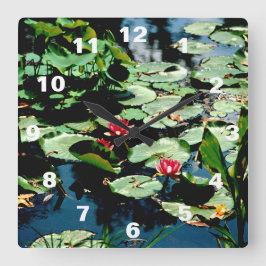 Vatten Lilies Fyrkantig Klocka