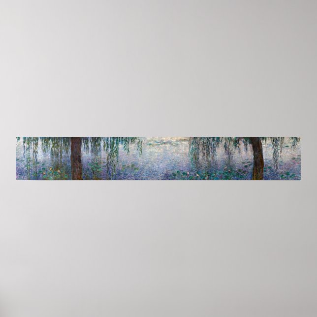Vatten Lilies - God morgon med Willows, Monet Poster (Framsidan)