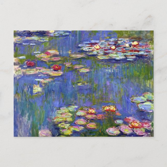 Vatten Lilies Impressionism Vykort (Framsida)