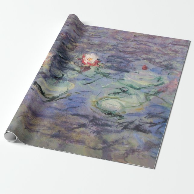 VATTEN LILIES IN ROSA BLUE POND by Claude Monet Presentpapper (Utrullad)
