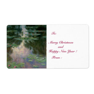 VATTEN LILIES IN ROSA GRÖNT POND by Claude Monet Fraktsedel