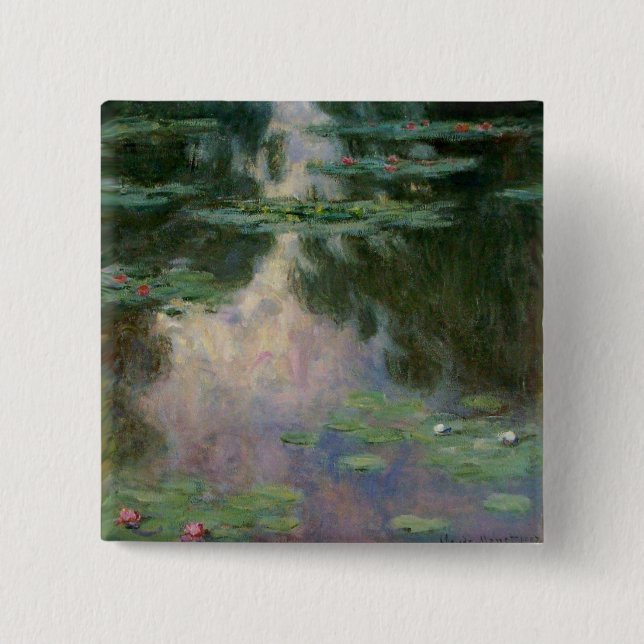 VATTEN LILIES IN ROSA GRÖNT POND by Claude Monet Knapp (Framsida)