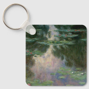 VATTEN LILIES IN ROSA GRÖNT POND by Claude Monet Nyckelring