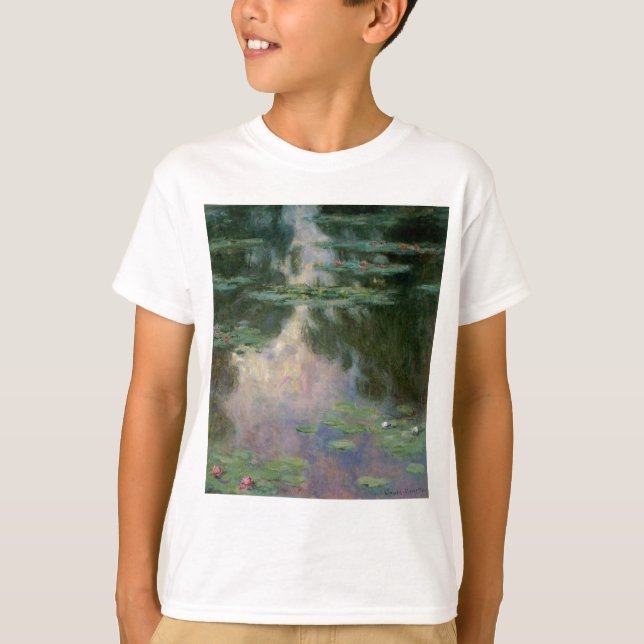 VATTEN LILIES IN ROSA GRÖNT POND by Claude Monet T-shirt (Framsida)