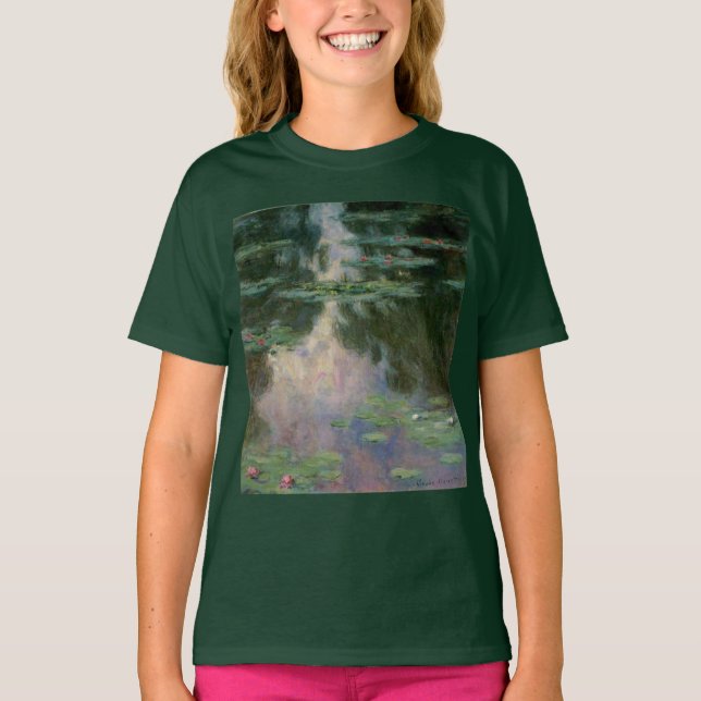 VATTEN LILIES IN ROSA GRÖNT POND by Claude Monet Tee (Framsida)