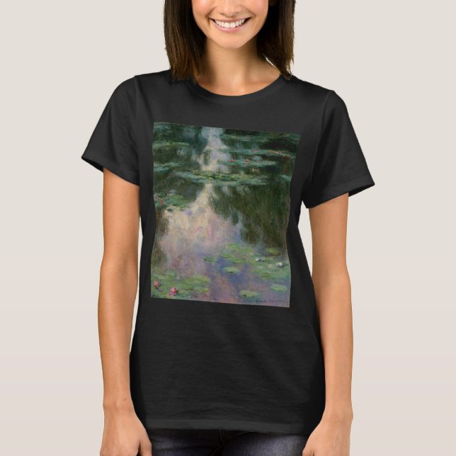 VATTEN LILIES IN ROSA GRÖNT POND by Claude Monet Tee Shirt (Framsida)