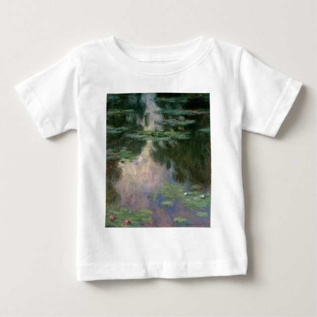 VATTEN LILIES IN ROSA GRÖNT POND by Claude Monet Tee Shirt (Framsida)