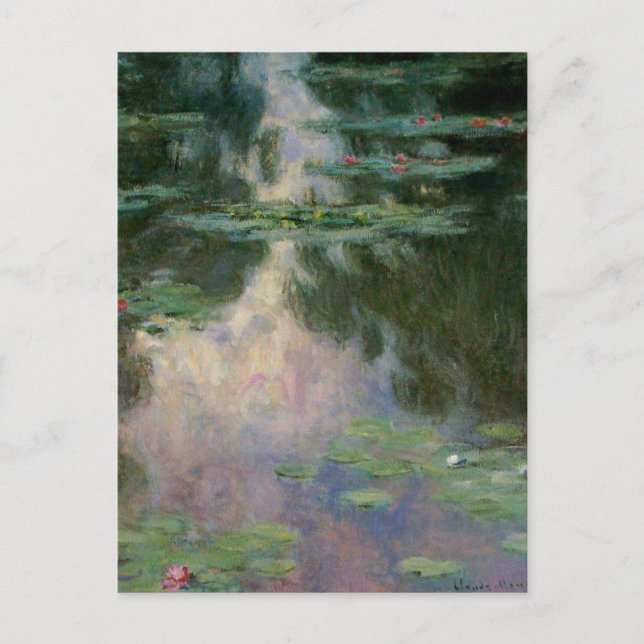 VATTEN LILIES IN ROSA GRÖNT POND by Claude Monet Vykort (Framsida)