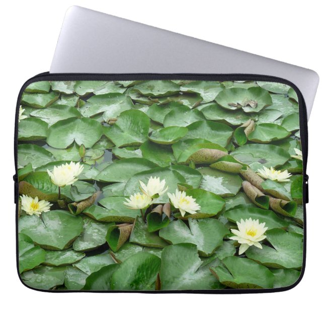 Vatten Lilies Laptop Fodral (Framsidan)