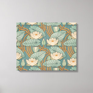 Vatten Lilies Lily Art nouveau Nature Canvastryck