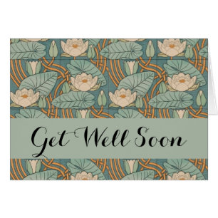 Vatten Lilies Lily Art nouveau Nature Hälsningskort