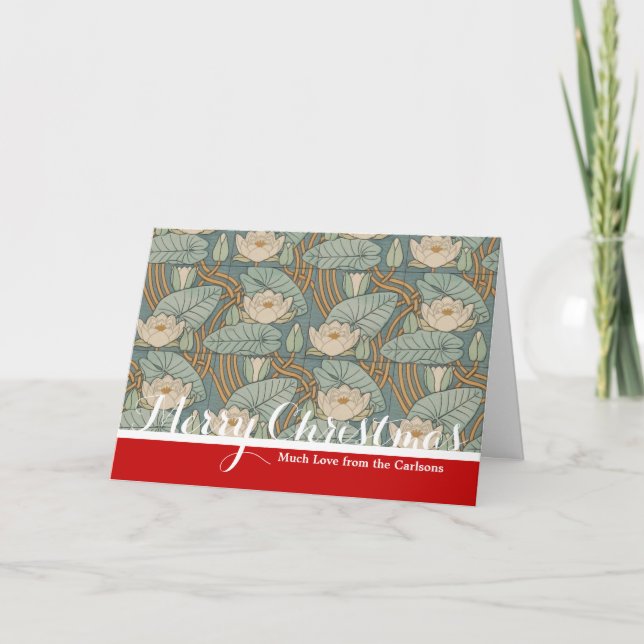 Vatten Lilies Lily Art nouveau Nature Helgkort (Framsida)