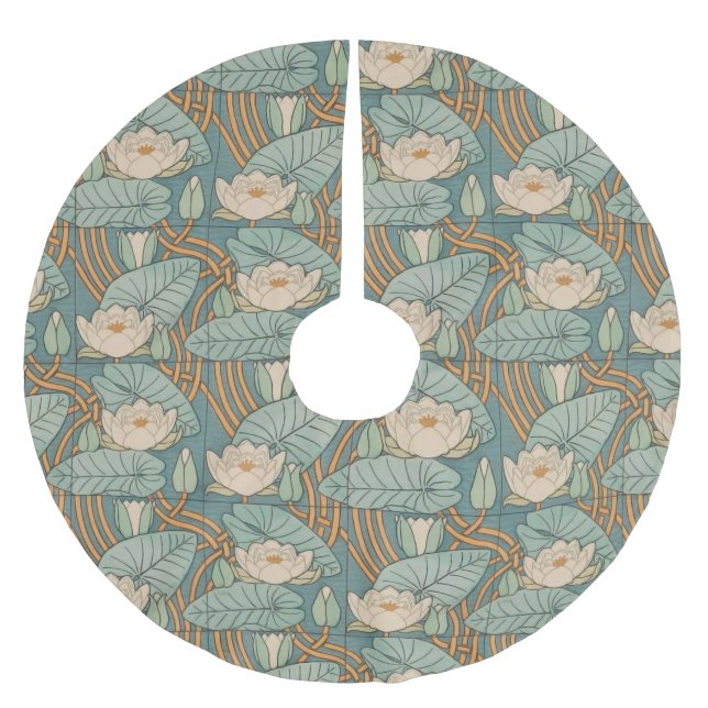 Vatten Lilies Lily Art nouveau Nature Julgransmatta Borstad Polyester (Framsidan)