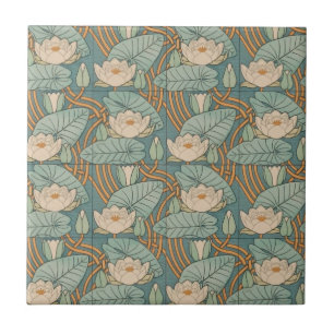 Vatten Lilies Lily Art nouveau Nature Kakelplatta