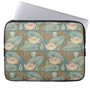 Vatten Lilies Lily Art nouveau Nature Laptop Fodral