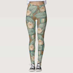 Vatten Lilies Lily Art nouveau Nature Leggings