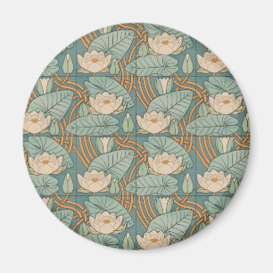 Vatten Lilies Lily Art nouveau Nature Magnet