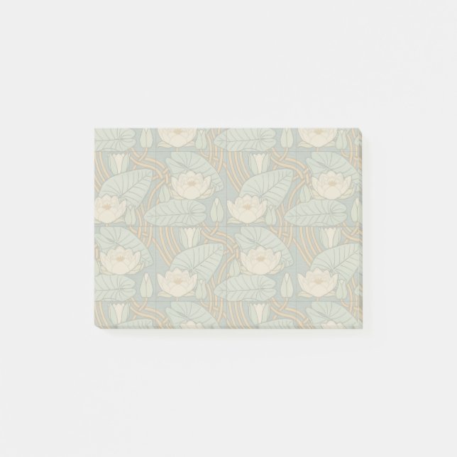 Vatten Lilies Lily Art nouveau Nature Post-it Block (Framsida)