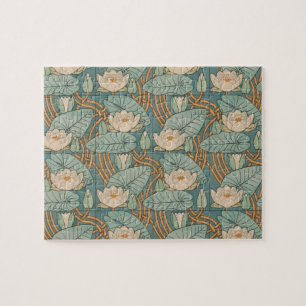 Vatten Lilies Lily Art nouveau Nature Pussel