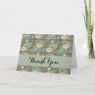 Vatten Lilies Lily Art nouveau Nature Tack Kort