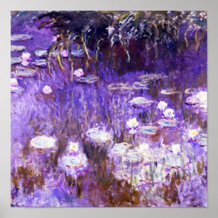 Vatten Lilies-målning av Claude Monet Poster