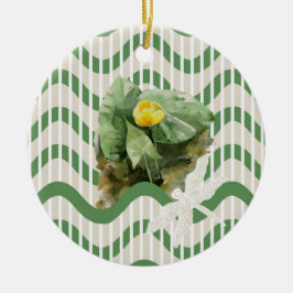 Vatten lilies mönster julgransprydnad keramik